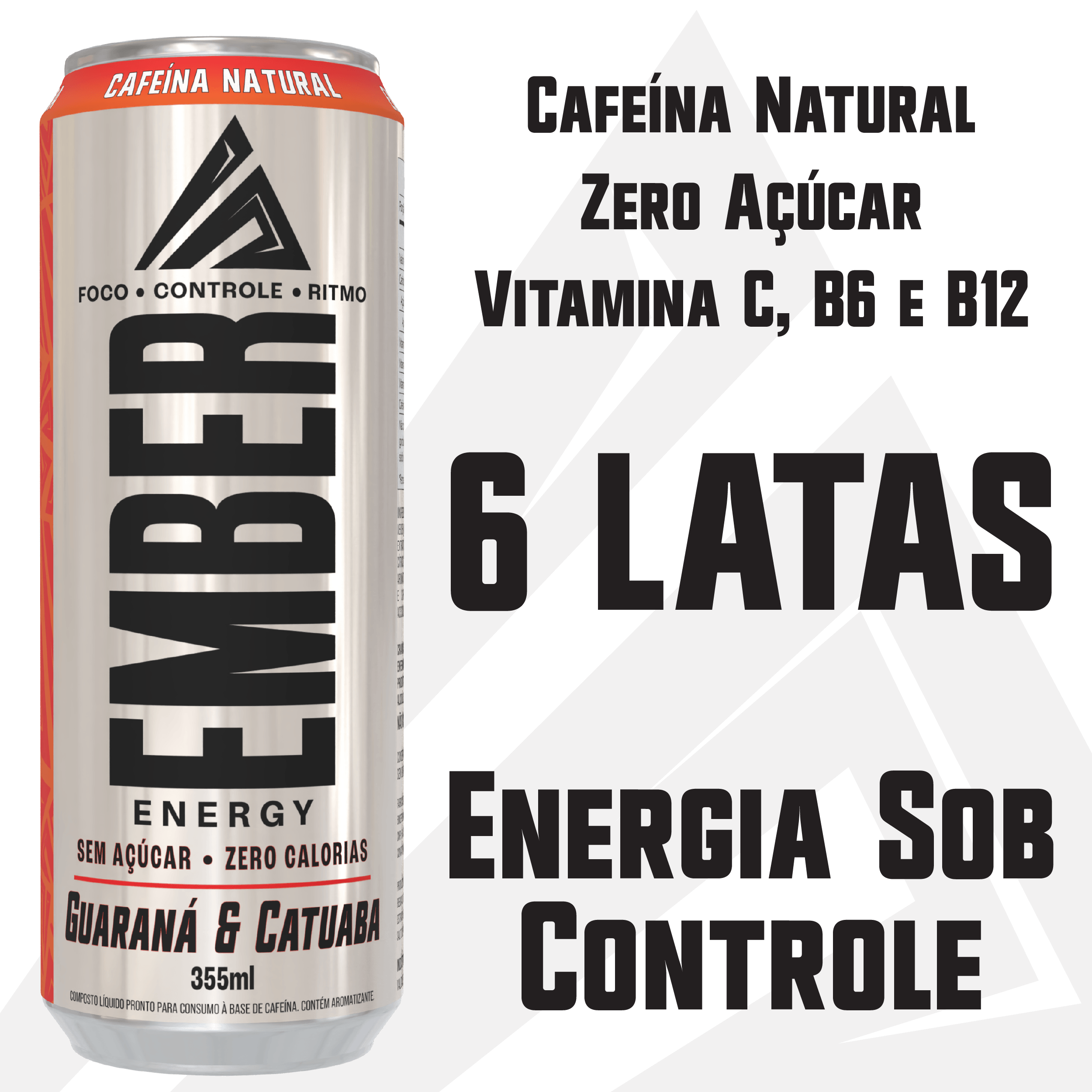Ember Energy Energético Guaraná e Catuaba Zero Açúcar - Pack 6 Latas