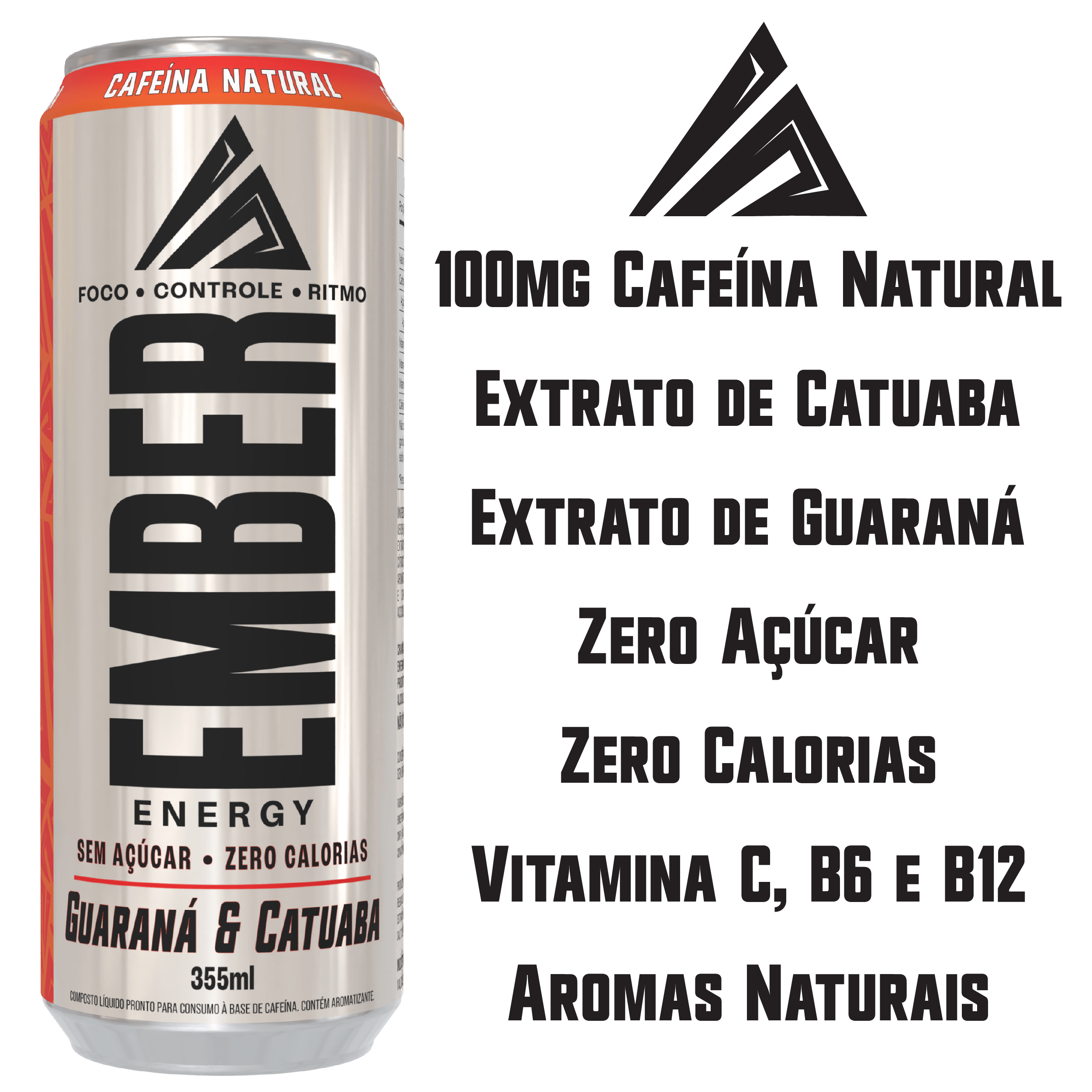 Benefícios do Ember Energy - Cafeína Natural, Zero Açúcar, Vitaminas B6 B12 e C