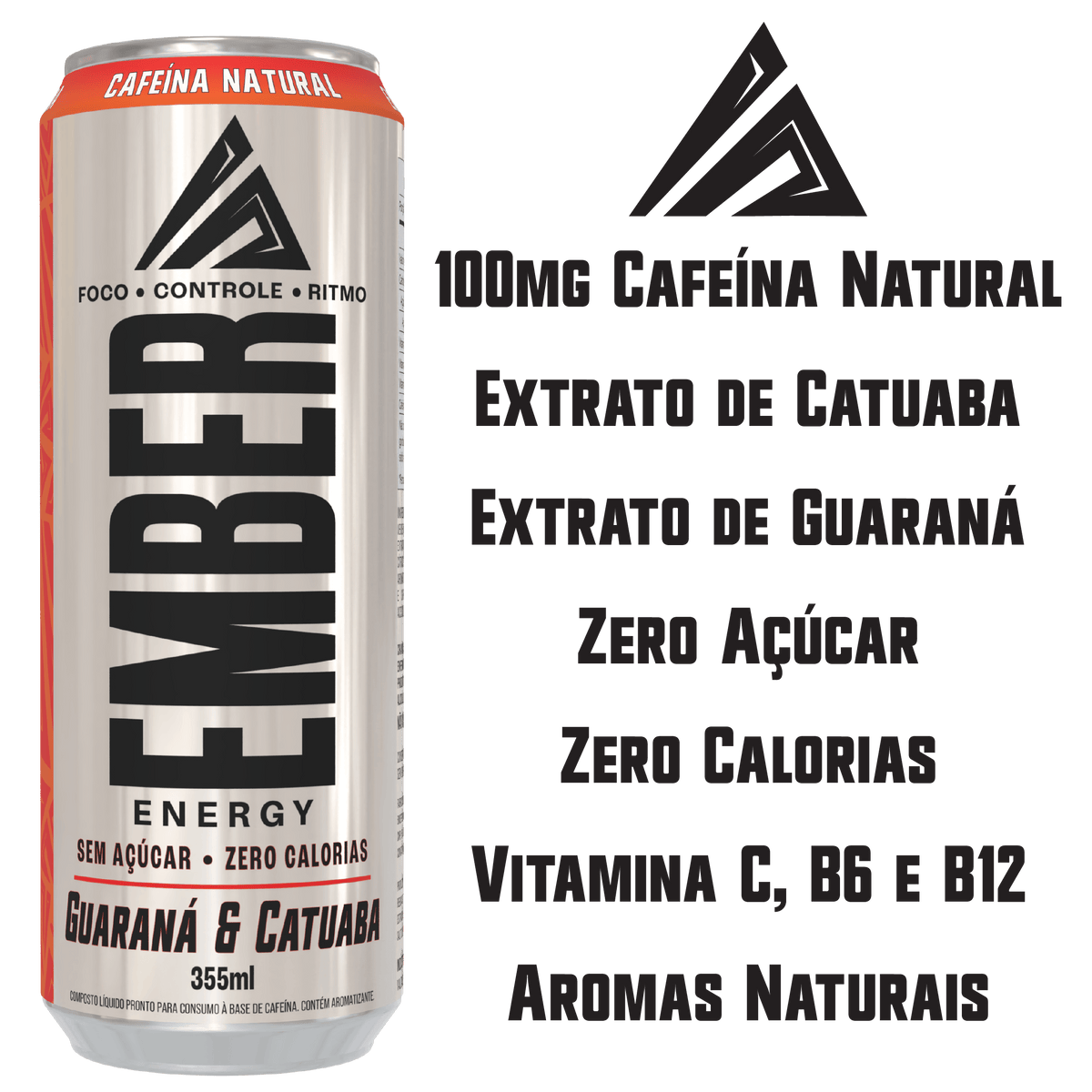 Pack 6 latas Ember Energy energético natural com guaraná e catuaba